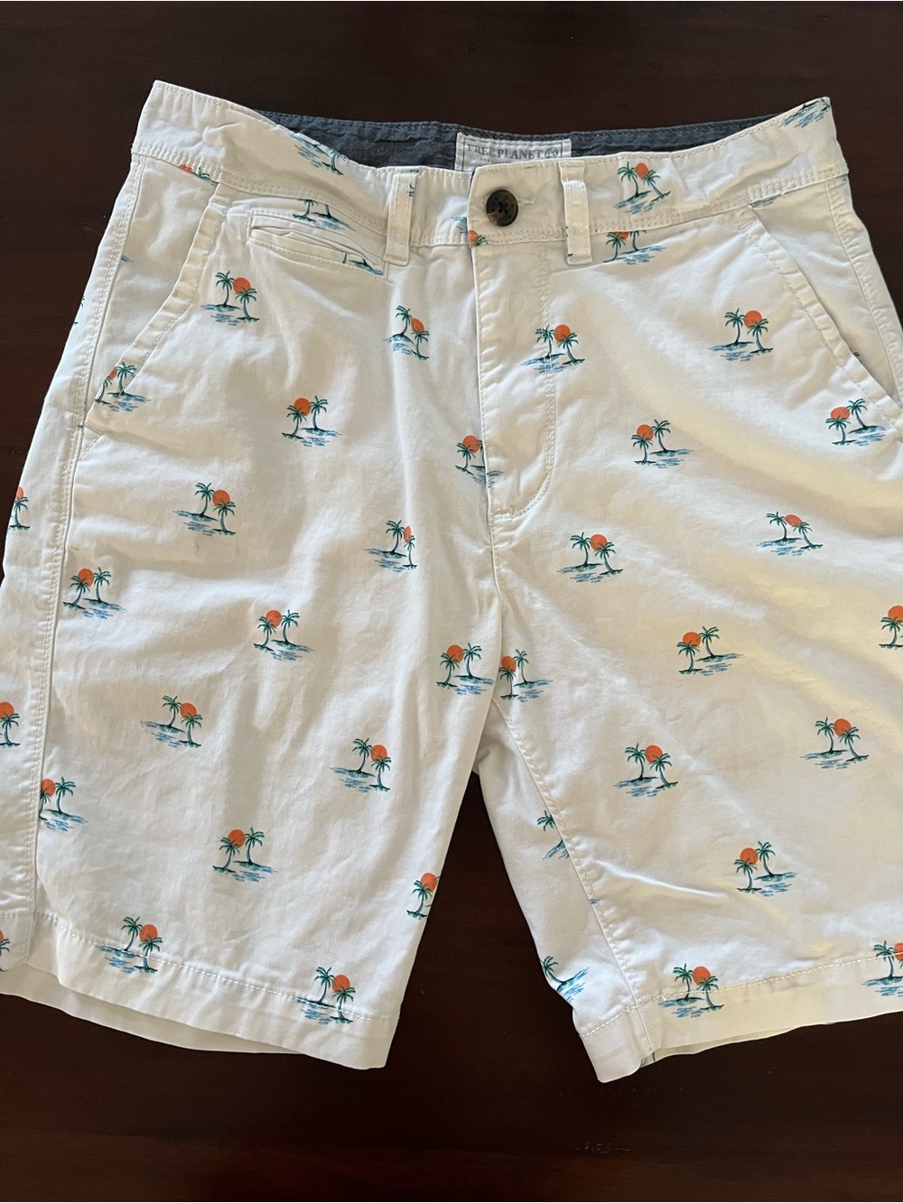 Free Planet White Palm-Print Men’s Shorts
